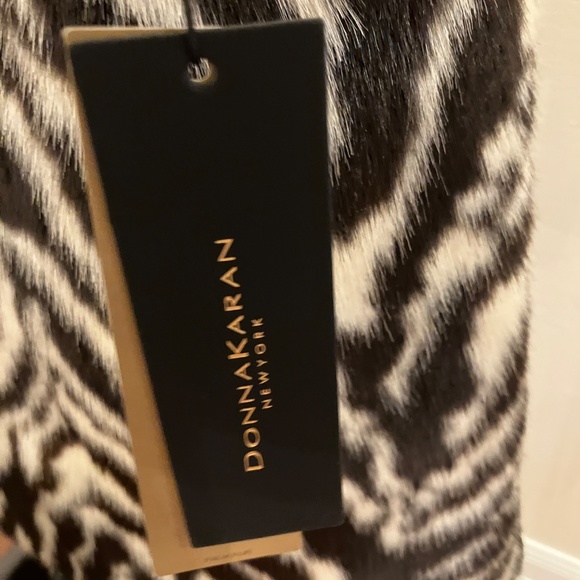 Dark Brown and Off-White Animal Print Faux Fur Coat - Picture 4 of 5